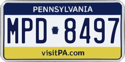 PA license plate MPD8497