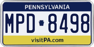 PA license plate MPD8498