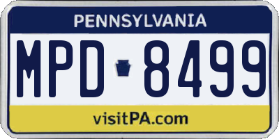 PA license plate MPD8499