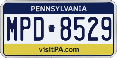 PA license plate MPD8529