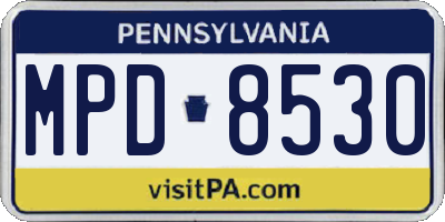 PA license plate MPD8530