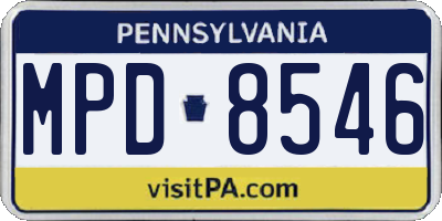 PA license plate MPD8546
