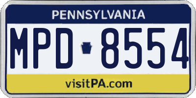 PA license plate MPD8554