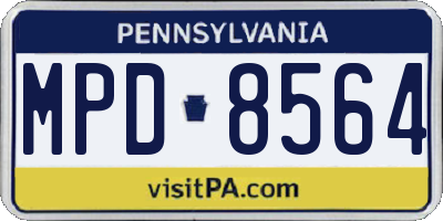 PA license plate MPD8564