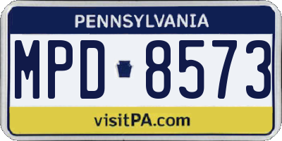 PA license plate MPD8573
