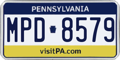 PA license plate MPD8579