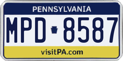 PA license plate MPD8587