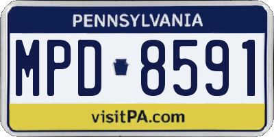 PA license plate MPD8591