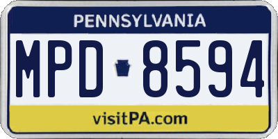 PA license plate MPD8594
