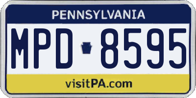 PA license plate MPD8595