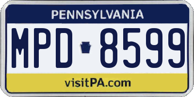 PA license plate MPD8599