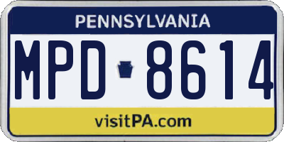 PA license plate MPD8614