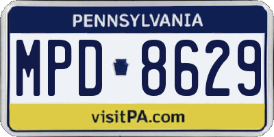 PA license plate MPD8629
