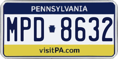 PA license plate MPD8632