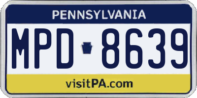 PA license plate MPD8639