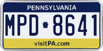 PA license plate MPD8641