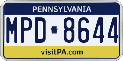 PA license plate MPD8644