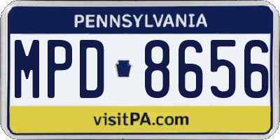 PA license plate MPD8656