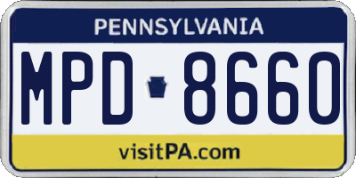 PA license plate MPD8660