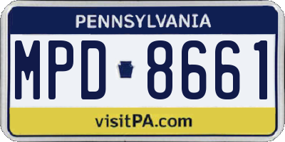 PA license plate MPD8661