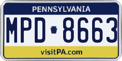 PA license plate MPD8663