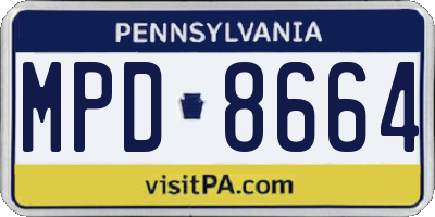PA license plate MPD8664