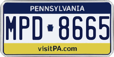 PA license plate MPD8665