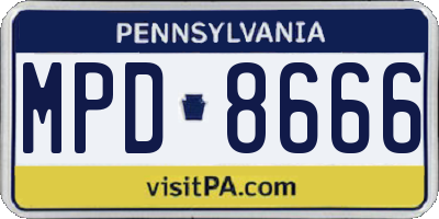 PA license plate MPD8666