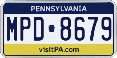 PA license plate MPD8679