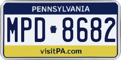 PA license plate MPD8682