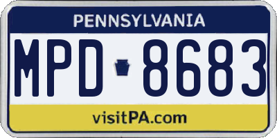 PA license plate MPD8683