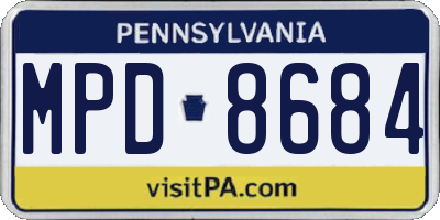 PA license plate MPD8684