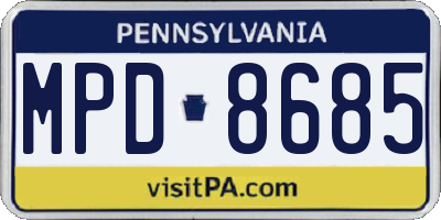 PA license plate MPD8685