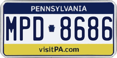 PA license plate MPD8686