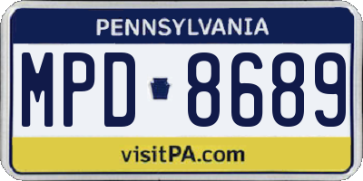 PA license plate MPD8689