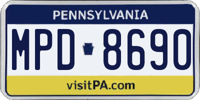 PA license plate MPD8690