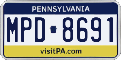 PA license plate MPD8691