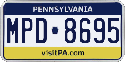 PA license plate MPD8695