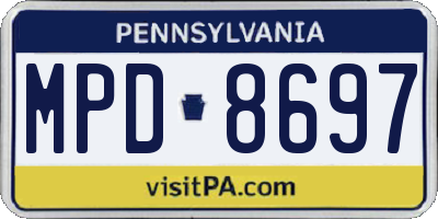 PA license plate MPD8697