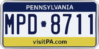 PA license plate MPD8711