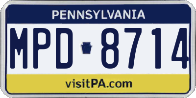 PA license plate MPD8714