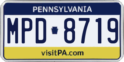 PA license plate MPD8719