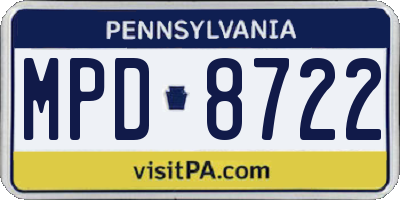 PA license plate MPD8722