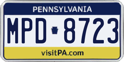 PA license plate MPD8723