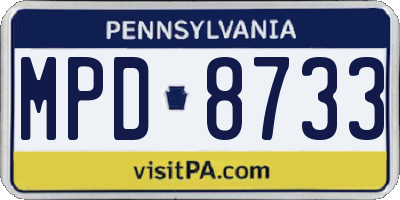 PA license plate MPD8733