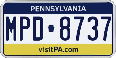 PA license plate MPD8737