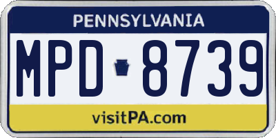 PA license plate MPD8739