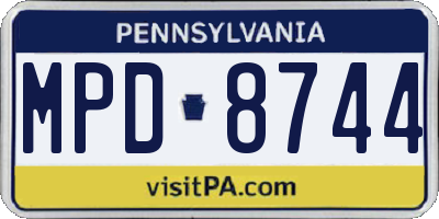 PA license plate MPD8744