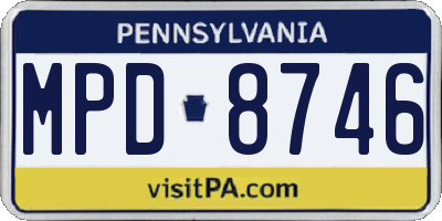 PA license plate MPD8746