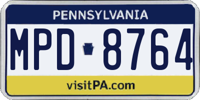 PA license plate MPD8764